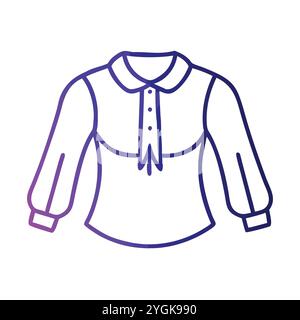 simple vector illustration of a blouse , in a simple and clean style, for business and fashion graphics. clothing flat illustration. Stock Vector