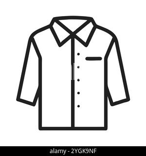 simple vector illustration of a button down shirt , in a simple and clean style, for business and fashion graphics. clothing flat illustration. Stock Vector