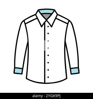 simple vector illustration of a button down shirt , in a simple and clean style, for business and fashion graphics. clothing flat illustration. Stock Vector