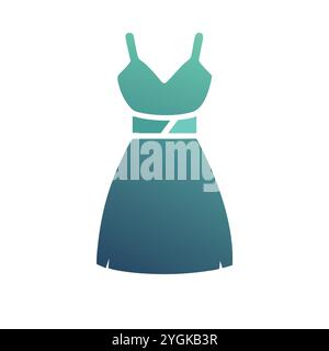 simple vector illustration of a cocktail dress , in a simple and clean style, for business and fashion graphics. clothing flat illustration. Stock Vector