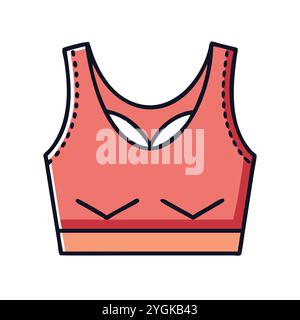 simple vector illustration of a crop top , in a simple and clean style, for business and fashion graphics. clothing flat illustration. Stock Vector