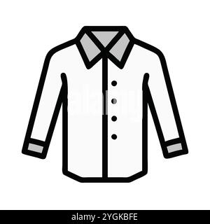 simple vector illustration of a dress shirt , in a simple and clean style, for business and fashion graphics. clothing flat illustration. Stock Vector