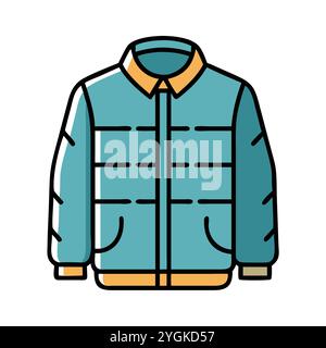 simple vector illustration of a jacket , in a simple and clean style, for business and fashion graphics. clothing flat illustration. Stock Vector