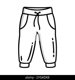 simple vector illustration of a joggers , in a simple and clean style, for business and fashion graphics. clothing flat illustration. Stock Vector