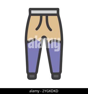 simple vector illustration of a joggers , in a simple and clean style, for business and fashion graphics. clothing flat illustration. Stock Vector