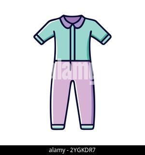 simple vector illustration of a jumpsuit , in a simple and clean style, for business and fashion graphics. clothing flat illustration. Stock Vector