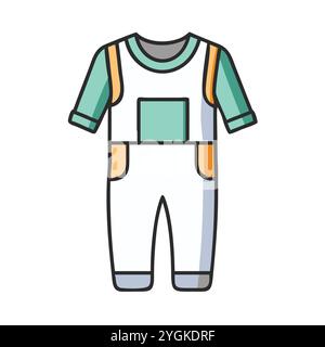 simple vector illustration of a jumpsuit , in a simple and clean style, for business and fashion graphics. clothing flat illustration. Stock Vector