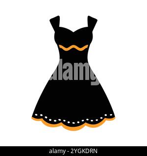 simple vector illustration of a lace dress , in a simple and clean style, for business and fashion graphics. clothing flat illustration. Stock Vector