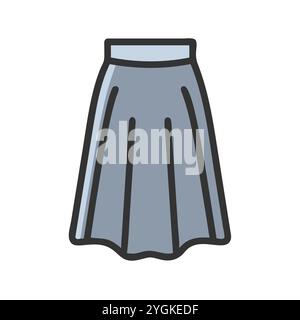 simple vector illustration of a maxi skirt , in a simple and clean style, for business and fashion graphics. clothing flat illustration. Stock Vector