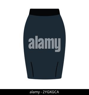 simple vector illustration of a pencil skirt , in a simple and clean style, for business and fashion graphics. clothing flat illustration. Stock Vector
