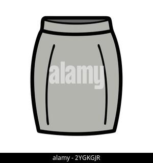 simple vector illustration of a pencil skirt , in a simple and clean style, for business and fashion graphics. clothing flat illustration. Stock Vector