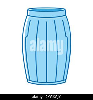 simple vector illustration of a pencil skirt , in a simple and clean style, for business and fashion graphics. clothing flat illustration. Stock Vector