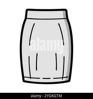 simple vector illustration of a pencil skirt , in a simple and clean style, for business and fashion graphics. clothing flat illustration. Stock Vector