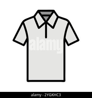simple vector illustration of a polo shirt , in a simple and clean style, for business and fashion graphics. clothing flat illustration. Stock Vector