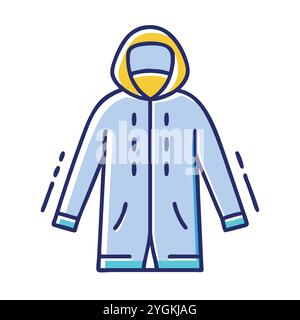 simple vector illustration of a raincoat , in a simple and clean style, for business and fashion graphics. clothing flat illustration. Stock Vector