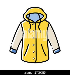 simple vector illustration of a raincoat , in a simple and clean style, for business and fashion graphics. clothing flat illustration. Stock Vector