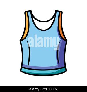 simple vector illustration of a tank top , in a simple and clean style, for business and fashion graphics. clothing flat illustration. Stock Vector
