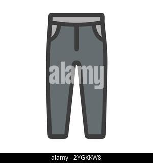 simple vector illustration of a trousers , in a simple and clean style, for business and fashion graphics. clothing flat illustration. Stock Vector