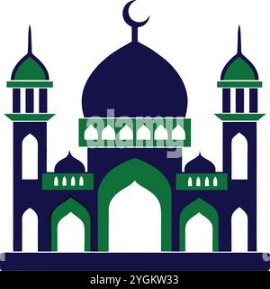 Mosque icon vector art illustration on a white background Stock Vector