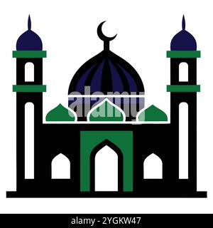 Mosque icon vector art illustration on a white background Stock Vector