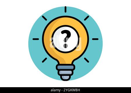 Reason icon. colored outline icon style. light bulb with question mark. icon related to motivation. success elements vector illustration Stock Vector