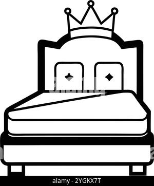 Nice Bed icon vector art illustration on a white background Stock Vector