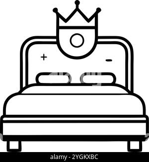 Nice Bed icon vector art illustration on a white background Stock Vector