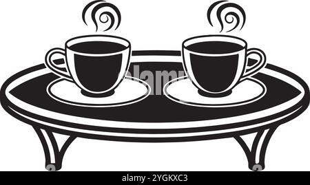 Coffee or tee table vector icon on a white background Stock Vector