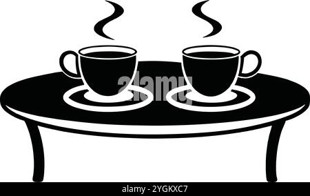 Coffee or tee table vector icon on a white background Stock Vector