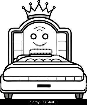Nice Bed icon vector art illustration on a white background Stock Vector