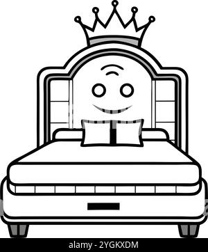 Nice Bed icon vector art illustration on a white background Stock Vector