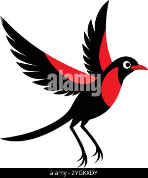 Nice bird vector art illustration on a white background Stock Vector