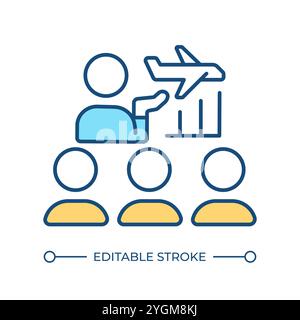 Aircraft crew teaching RGB color icon Stock Vector