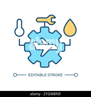 Aircraft maintenance RGB color icon Stock Vector