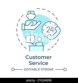 Customer service soft blue concept icon Stock Vector
