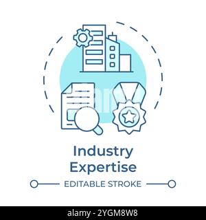 Industry expertise soft blue concept icon Stock Vector