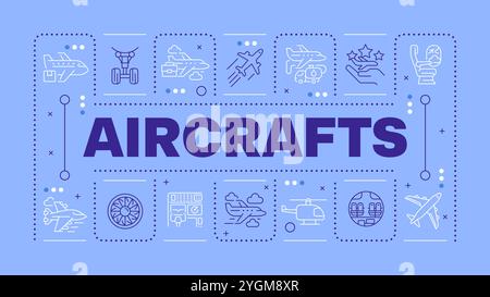 Aircrafts soft blue word concept Stock Vector