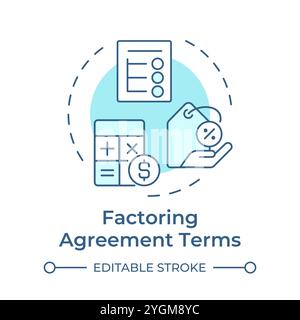 Factoring agreement terms soft blue concept icon Stock Vector