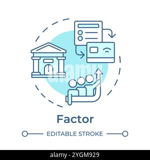 Factor soft blue concept icon Stock Vector