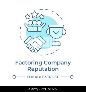 Factoring company reputation soft blue concept icon Stock Vector