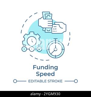 Funding speed soft blue concept icon Stock Vector