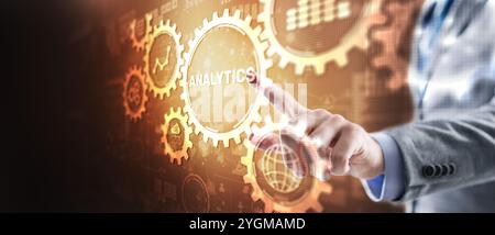 Data analyst concept. Working on business analytics dashboard. Stock Photo