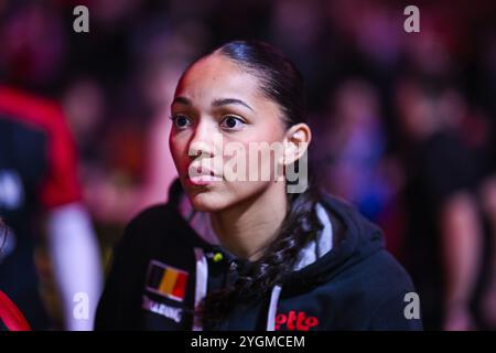 Antwerp, Belgium. 07th Nov, 2024. Belgium's Sarah Dossou pictured after a basketball game between Belgian national team the Belgian Cats and Lithuania, a qualification game (3/6) for the 2025 Eurobasket tournament, on Thursday 07 November 2024 in Antwerp, Belgium. BELGA PHOTO TOM GOYVAERTS Credit: Belga News Agency/Alamy Live News Stock Photo