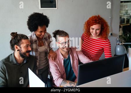 Developing programming and coding technologies. Programmer working in a software develop company Stock Photo