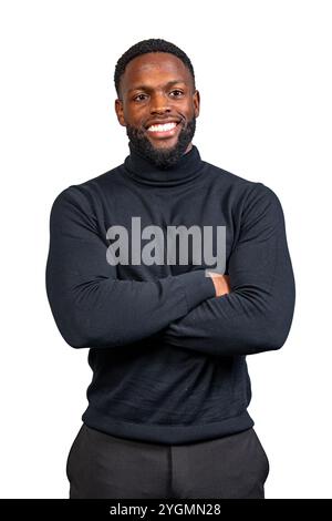 Studio portrait of a smiling businessman with folded arms, exuding confidence and professionalism Stock Photo