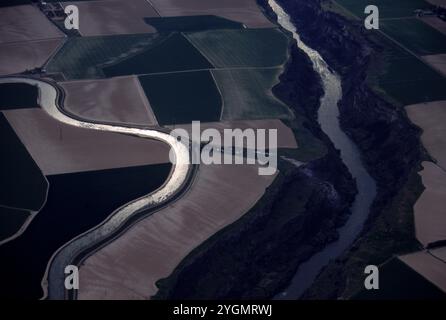 Idaho Farmlands surrounding the Snake River, ID Stock Photo