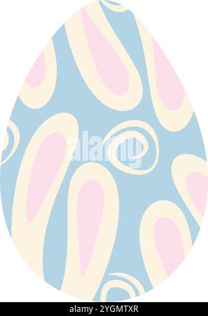Easter egg patterned bunny ears abstract hand drawn ornament. Easter greeting design element idea. Isolated Vector illustration Cards, poster, banner, leaflets, price tag, label, booklet or web promo Stock Vector