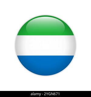 Sierra Leone flag on button Stock Vector