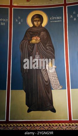 Icon of a Saint Irene Chrysovalantou in Saints Constantine and Helen Greek orthodox church Lazaraki Glyfada Athens Attica Greece Stock Photo