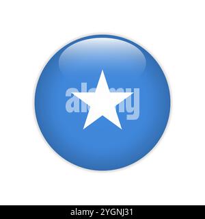 Somalia flag on button Stock Vector